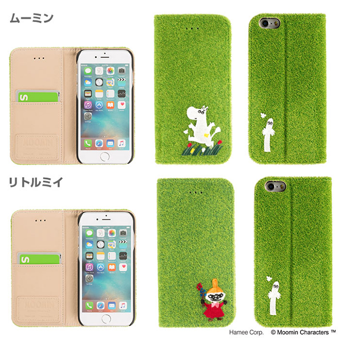 ふさふさの芝生にムーミンたちの刺繍が可愛いiphoneケース ムーミン公式サイト