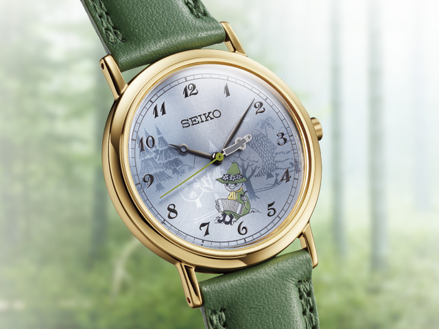 セイコー コラボでスナフキンのウォッチが登場 Br こだわりのニョロニョロ型の秒針です ムーミン公式サイト