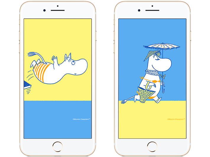 夏を満喫するムーミンとスノークのおじょうさんの新作壁紙 ムーミン公式サイト